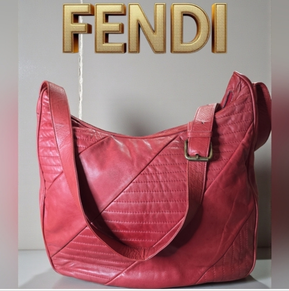 Fendi Rare Vintage Late 1970's - 1980 Qulited Leather Shoulder/ Crossbody Bag